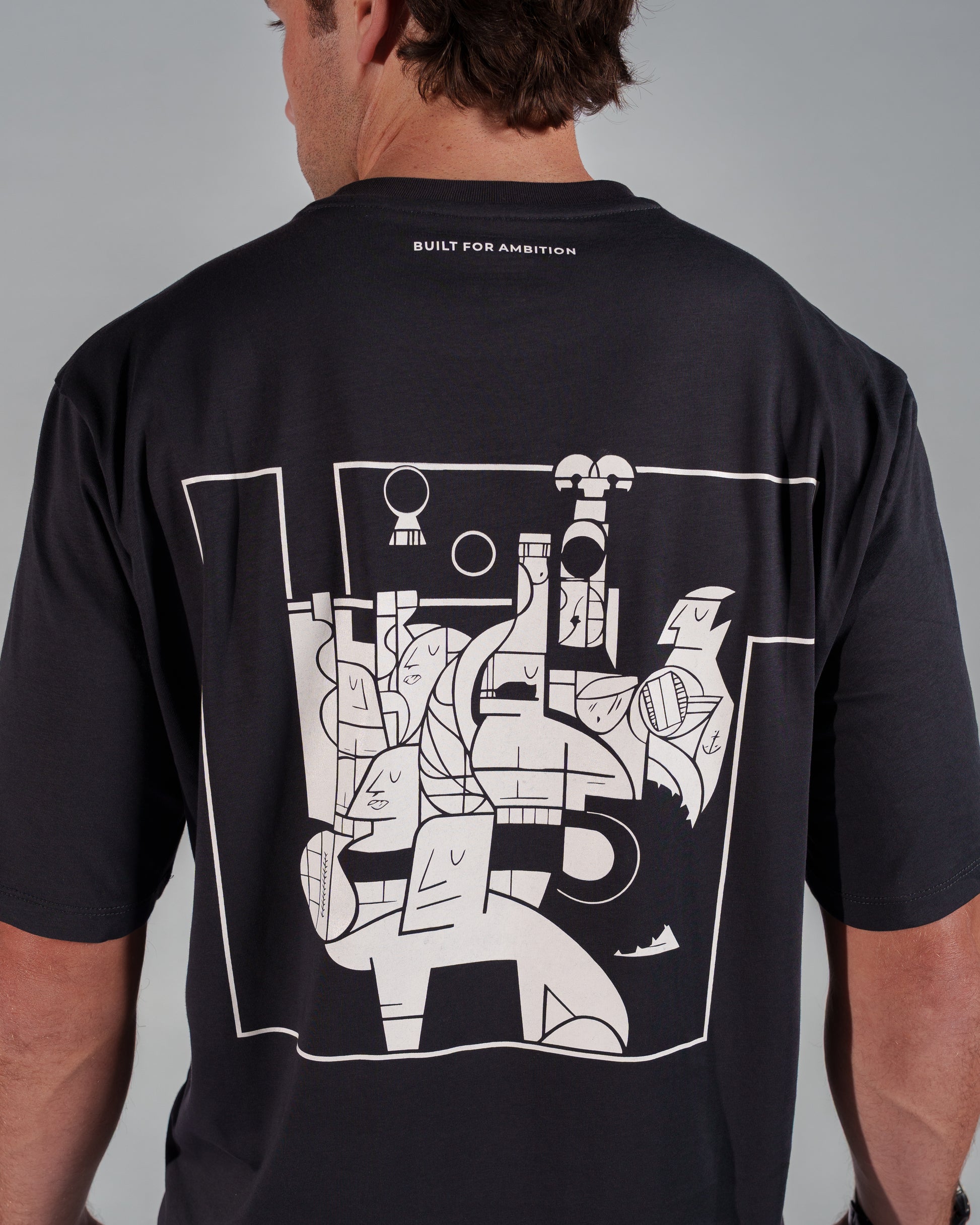 Oversized Designed T-Shirt (Black)