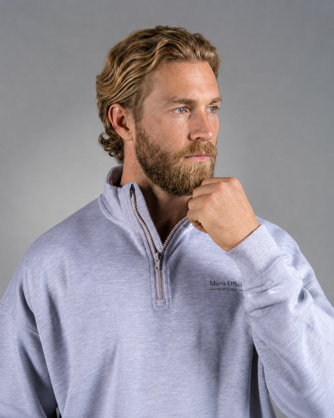 (Oversized) Half zip Unisex Sweater