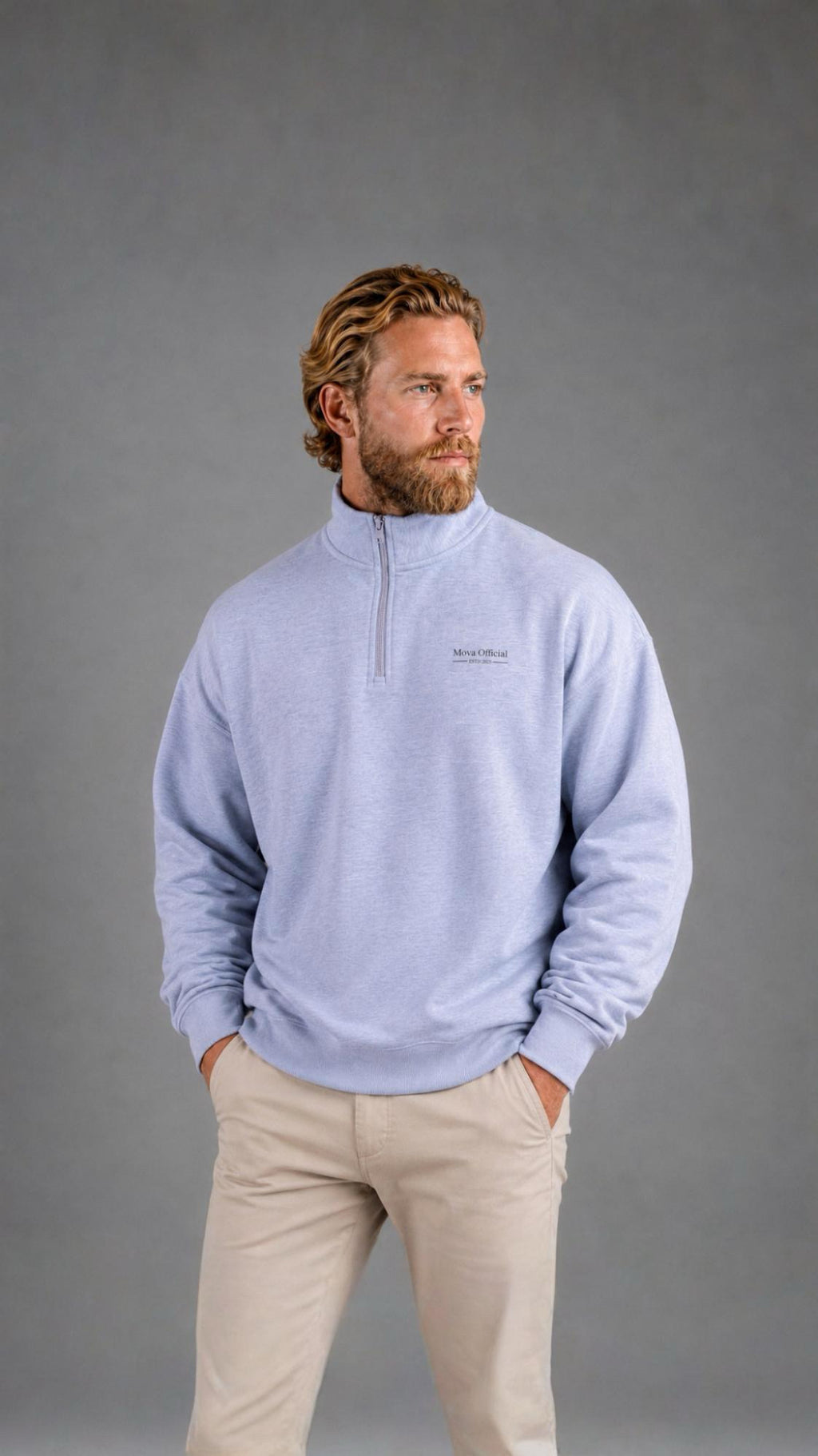 (Oversized) Half zip Unisex Sweater