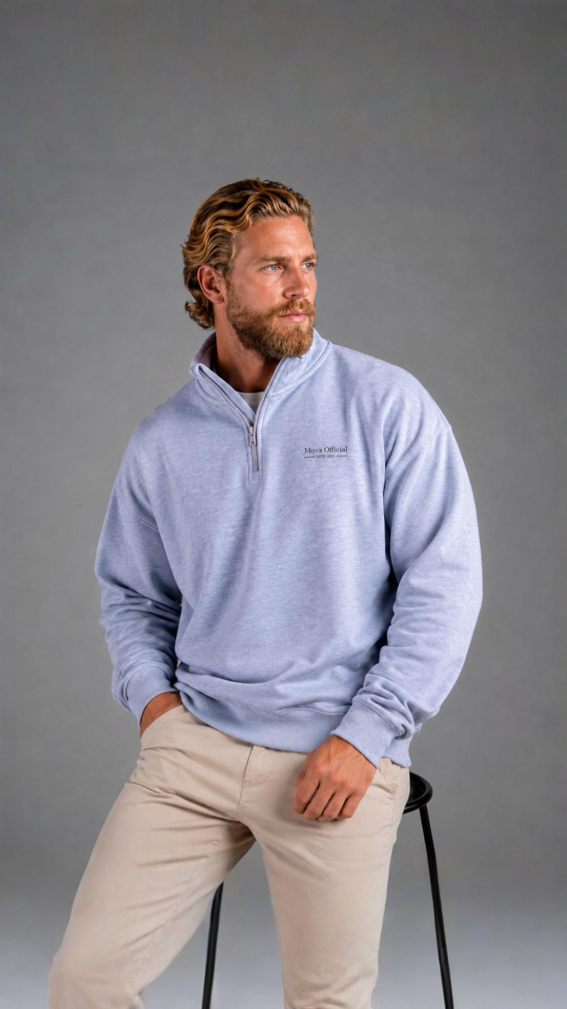(Oversized) Half zip Unisex Sweater