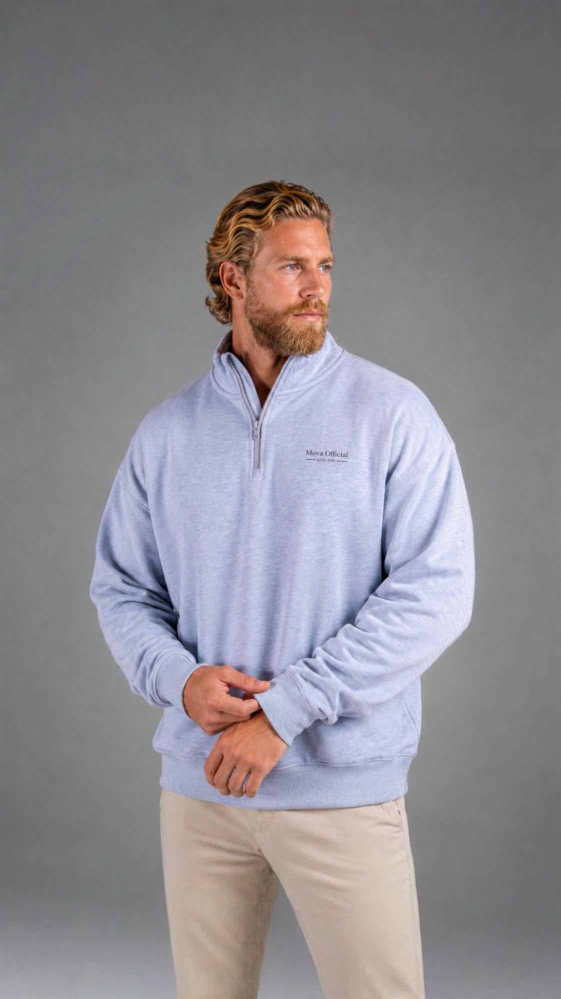 (Oversized) Half zip Unisex Sweater